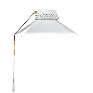 Kit Luce Vetro Bianco Piccolo Con Portalamapada Ottone Lucido