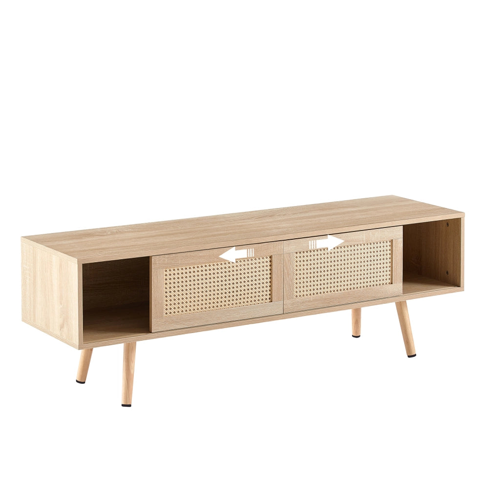 Cassettiera per TV in MDF colore legno naturale lunghezza 1400 cm