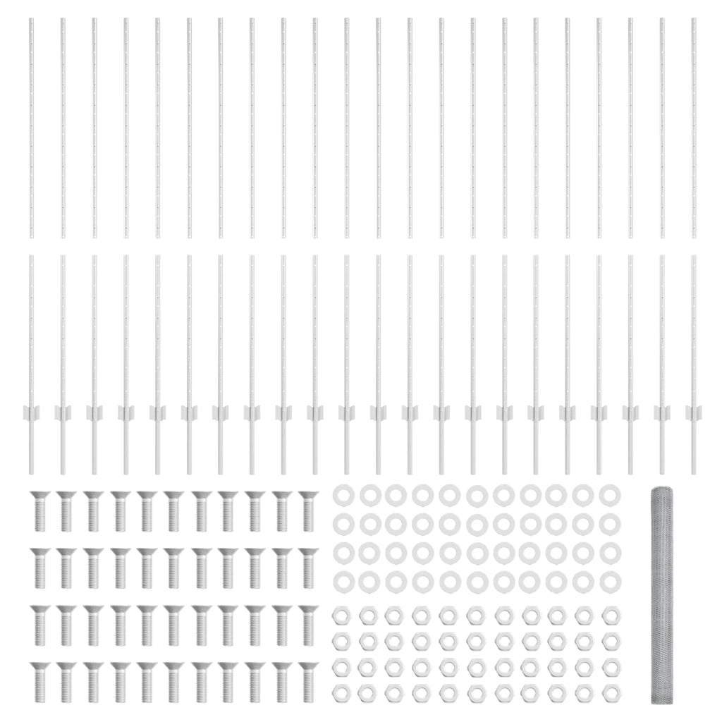 Posti da Recinzione  22 pz U-Channel 160 cm Acciaio Galvanizzato