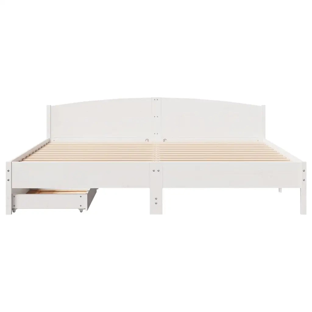 Letto senza Materasso Bianco 180x200 cm Legno Massello di Pino 3301819