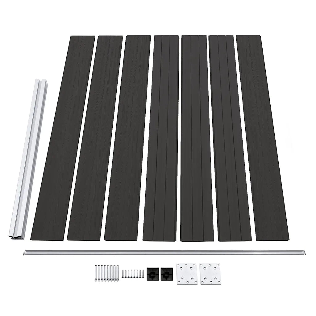 Pannello di recinzione | Recinzione da Giardino in WPC 175x146 cm Nero
