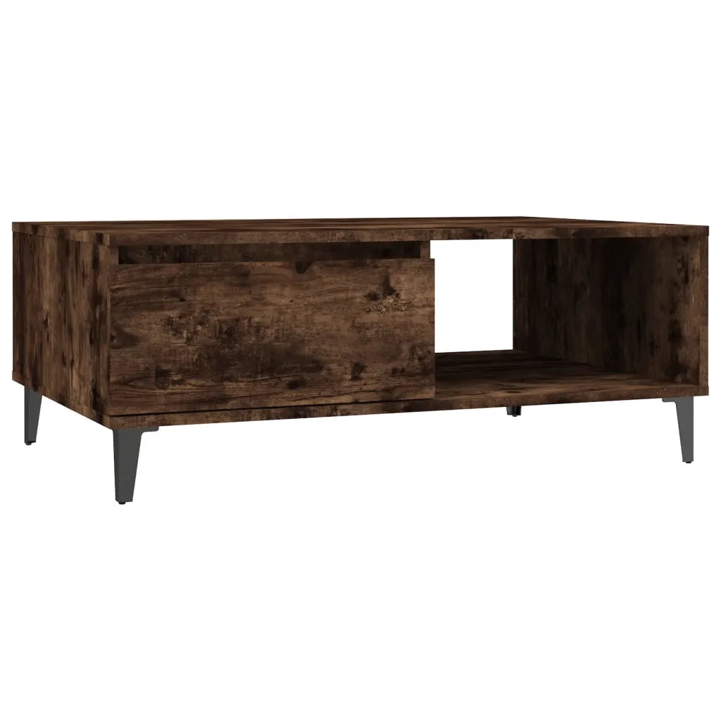 Tavolino da Salotto Rovere Fumo 90x60x35 cm in Truciolato 813173