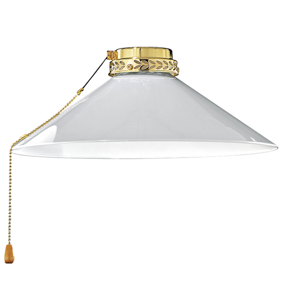 Kit Luce Vetro Bianco Grande Con Portalamapada Cromo Lucido