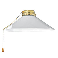 Kit Luce Vetro Bianco Grande Con Portalamapada Ottone Brunito