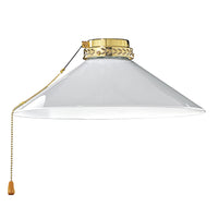 Kit Luce Vetro Bianco Grande Con Portalamapada Ottone Lucido