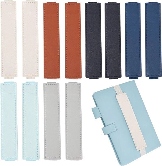 Pensole elastiche in PU, 12 pezzi, con cinturino regolabile - per penne, borse, libri, agende