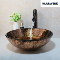 YURI | Rubinetto per bagno a cascata in bambù  alto nero | Raccordo in acciaio inox per lavelli alti | Miscelatore giapponese 2 attacchi