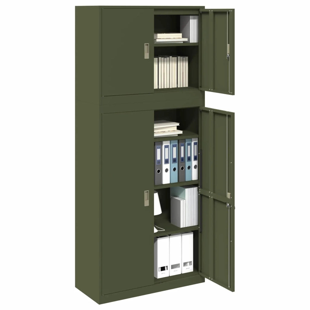 Armadio 2 pz Verde Oliva 90 x 40 x 210 cm Acciaio Bloccabile 3438727