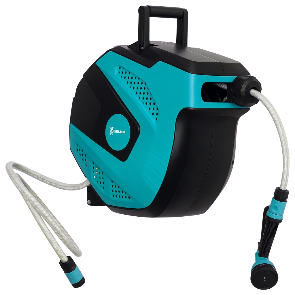 Avvolgitubo Automatico da Parete Rotante 180¡ã ¨C Xylo ¨C 15m+1,5m con Pistola a Spruzzo Nero Verde