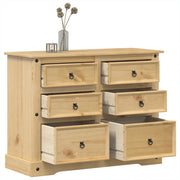Cassettiera Corona 112x48x91 cm in Legno Massello di Pino 4005677