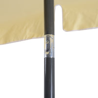 Ombrellone da Giardino 2x1.25 m Palo Ø28 mm in Alluminio Inclinabile Crema