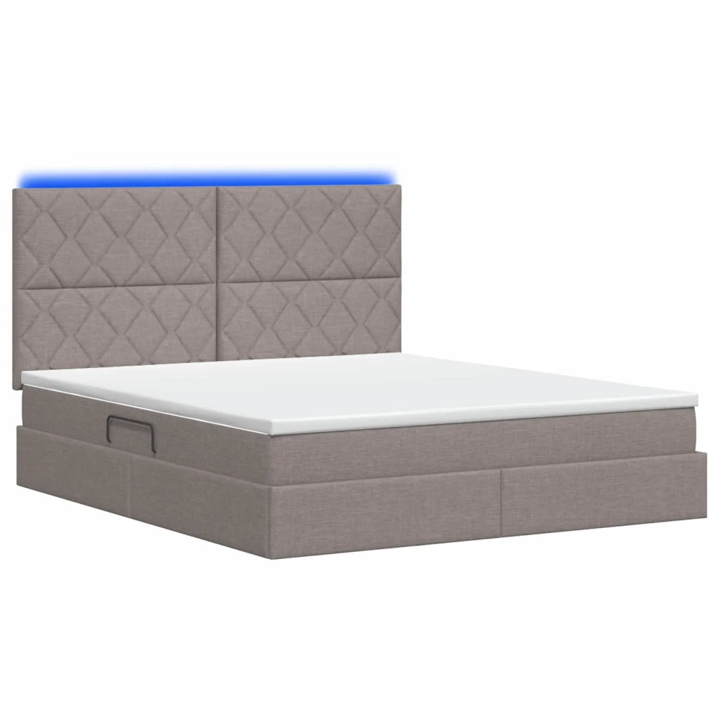 Letto con contenitore LED e materasso Tortora 140 x 200 cm 3460014