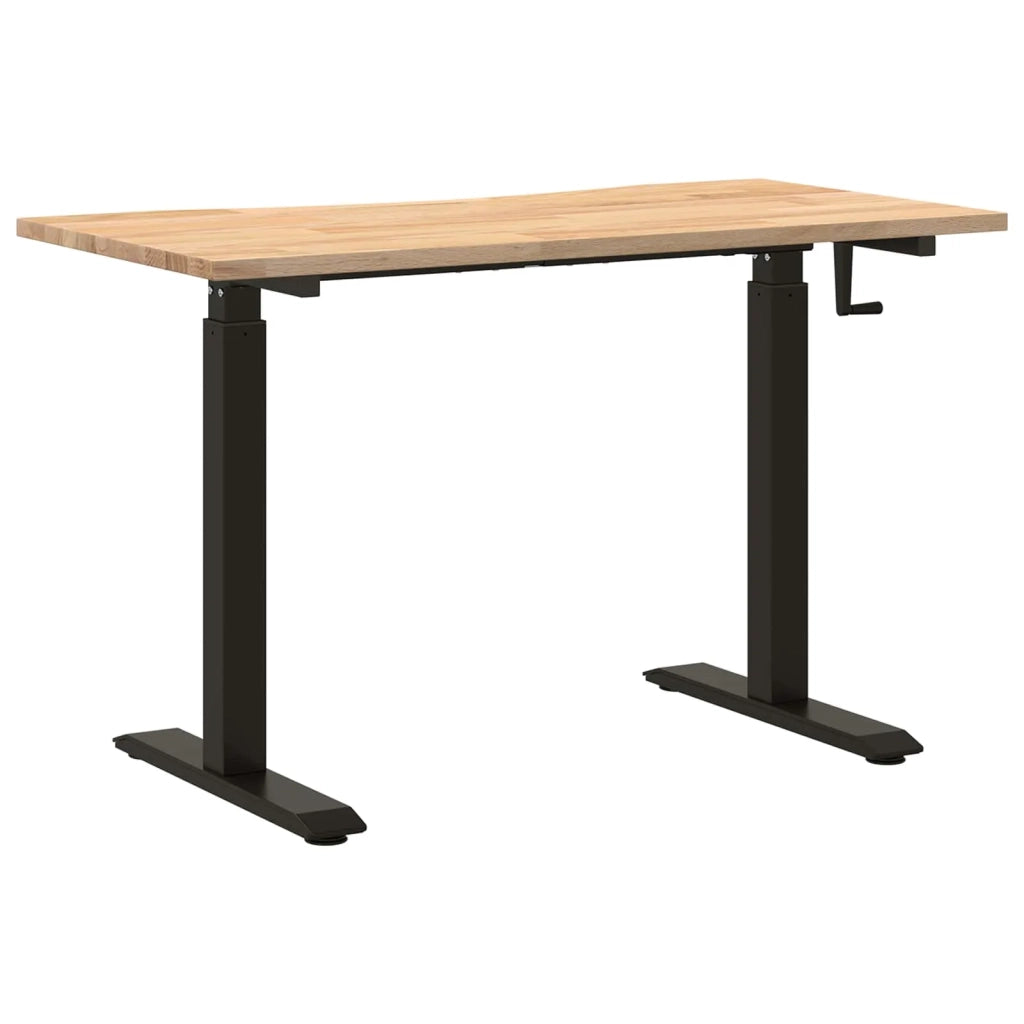Scrivania Nero e naturale 120 x 60 cm Legno di Quercia Massello 3426551