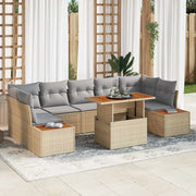 Set Divano da Giardino 8 pcs Beige Poly Rattan 3358784