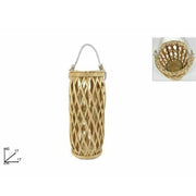 Trade Shop - Lanterna In Vimini Naturale Porta Candela Altezza 40 X 17 X 17 Cm -