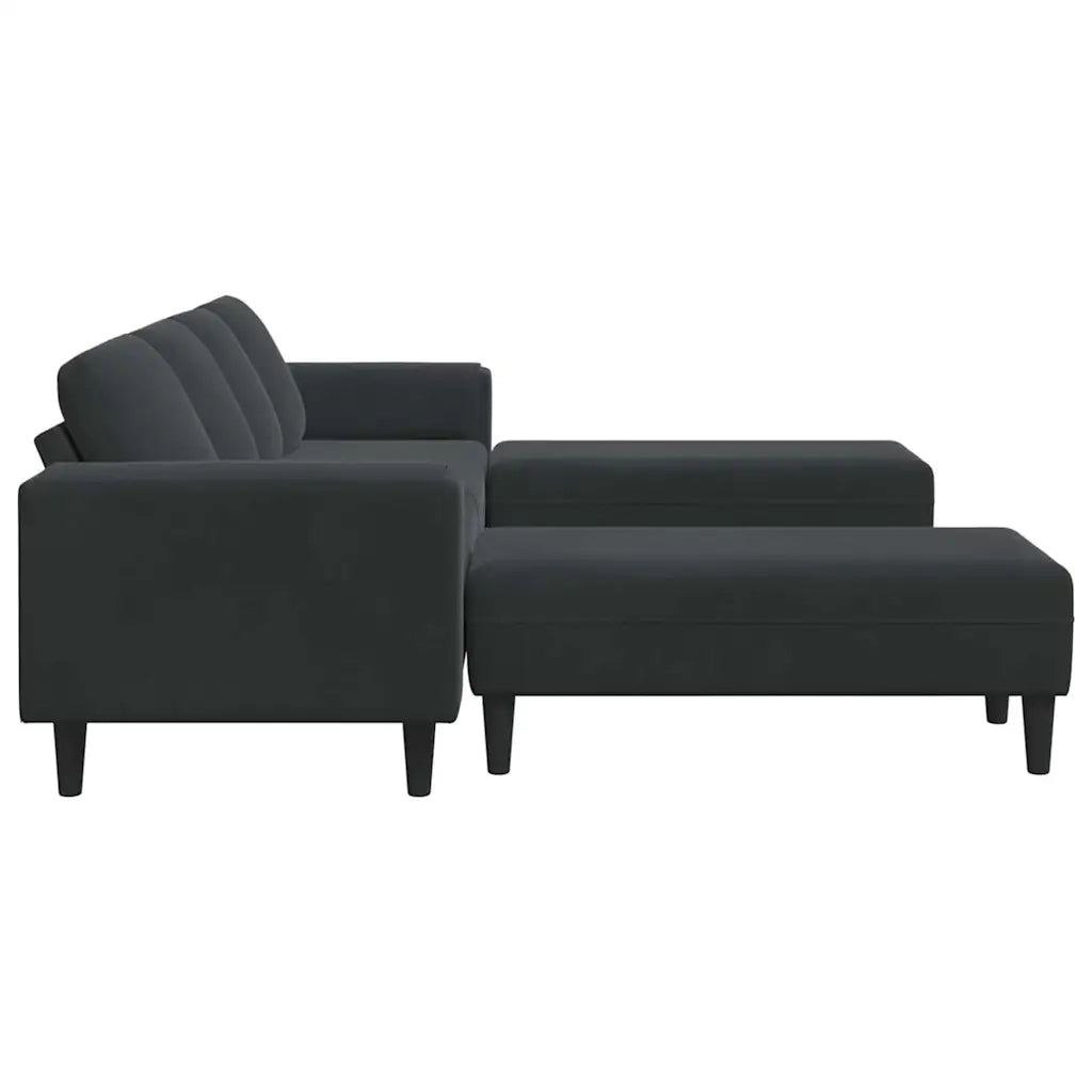 Set di divani 3 pcs Nero Velluto