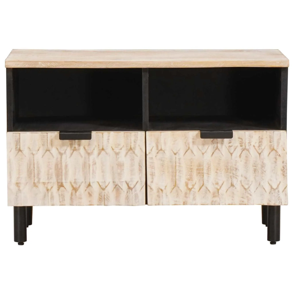 Mobile TV con cassetto Finitura Bianco Lavato 70 x 33 x 46 cm