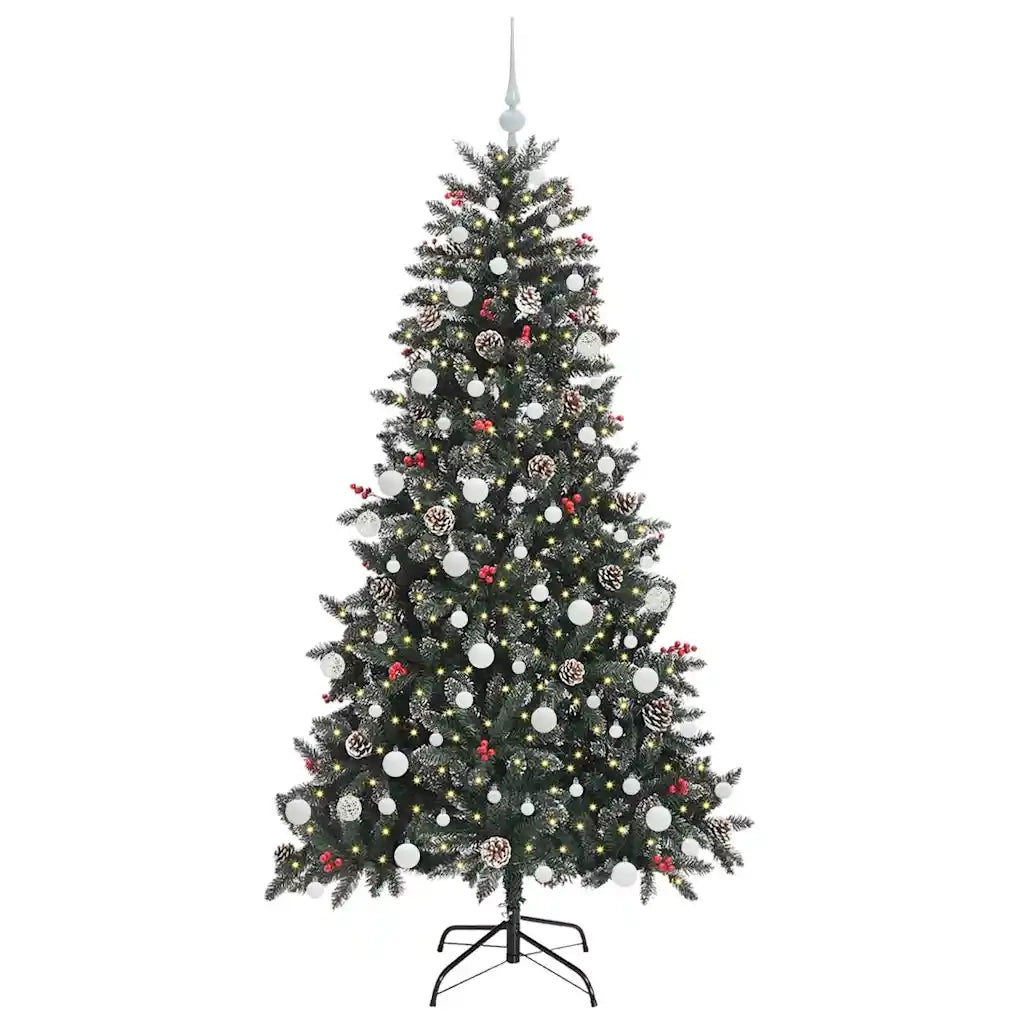 Albero di Natale | Decorazioni natalizie artificiale con 300 LED Verde 180 cm