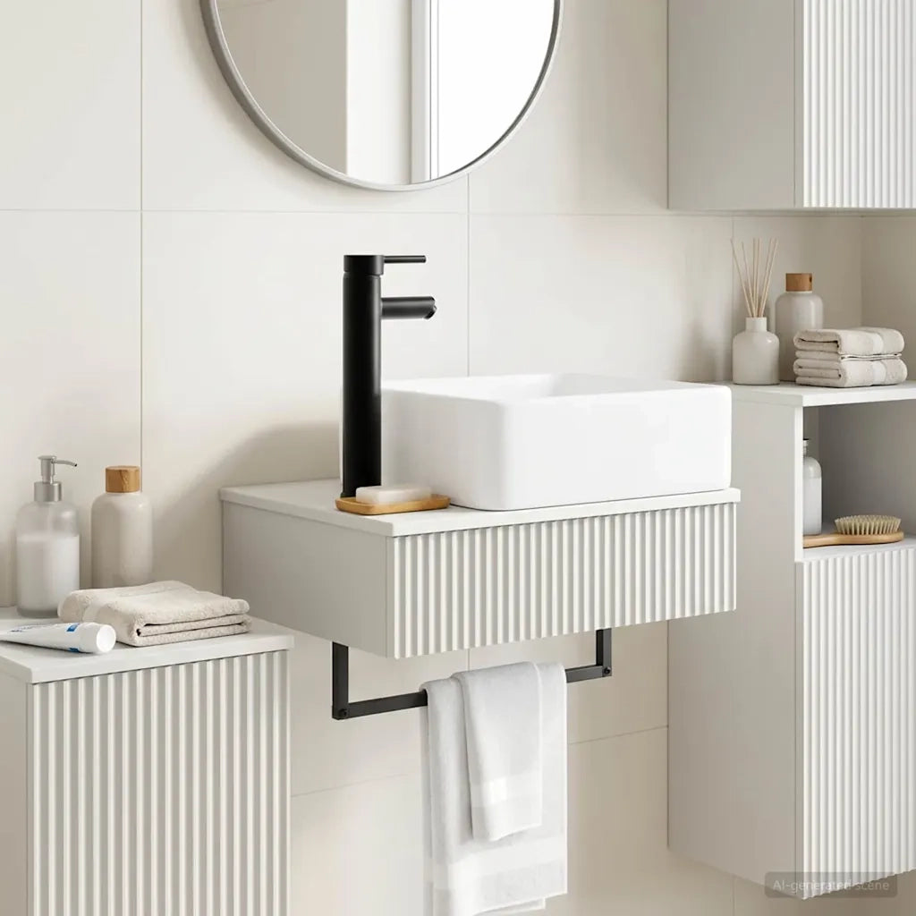 Lavabo da Parete Bianco 50 x 41 x 39 cm Legno ingegnerizzato 890188