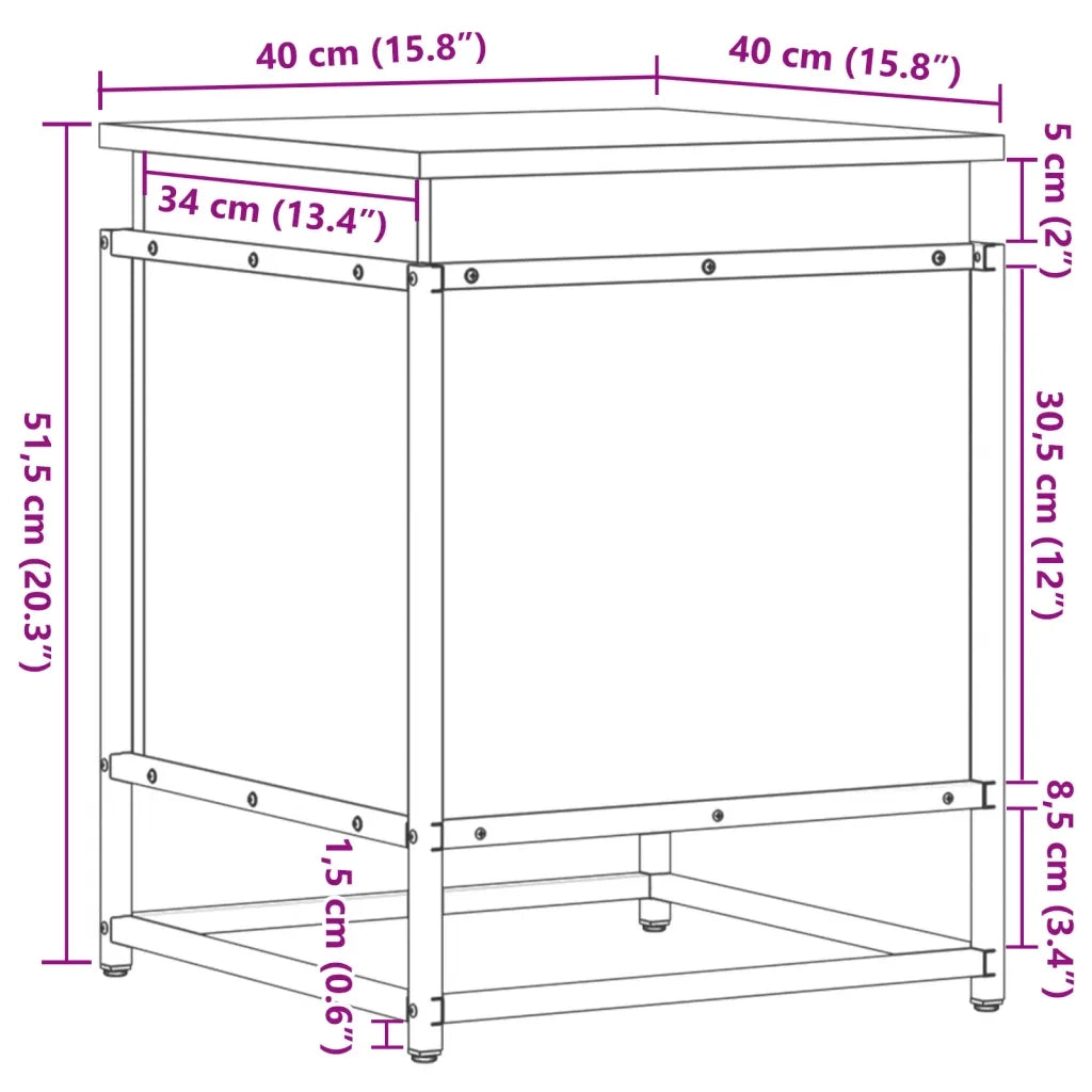 Contenitore con Coperchio Grigio Sonoma 40x40x51,5cm Truciolato 848792