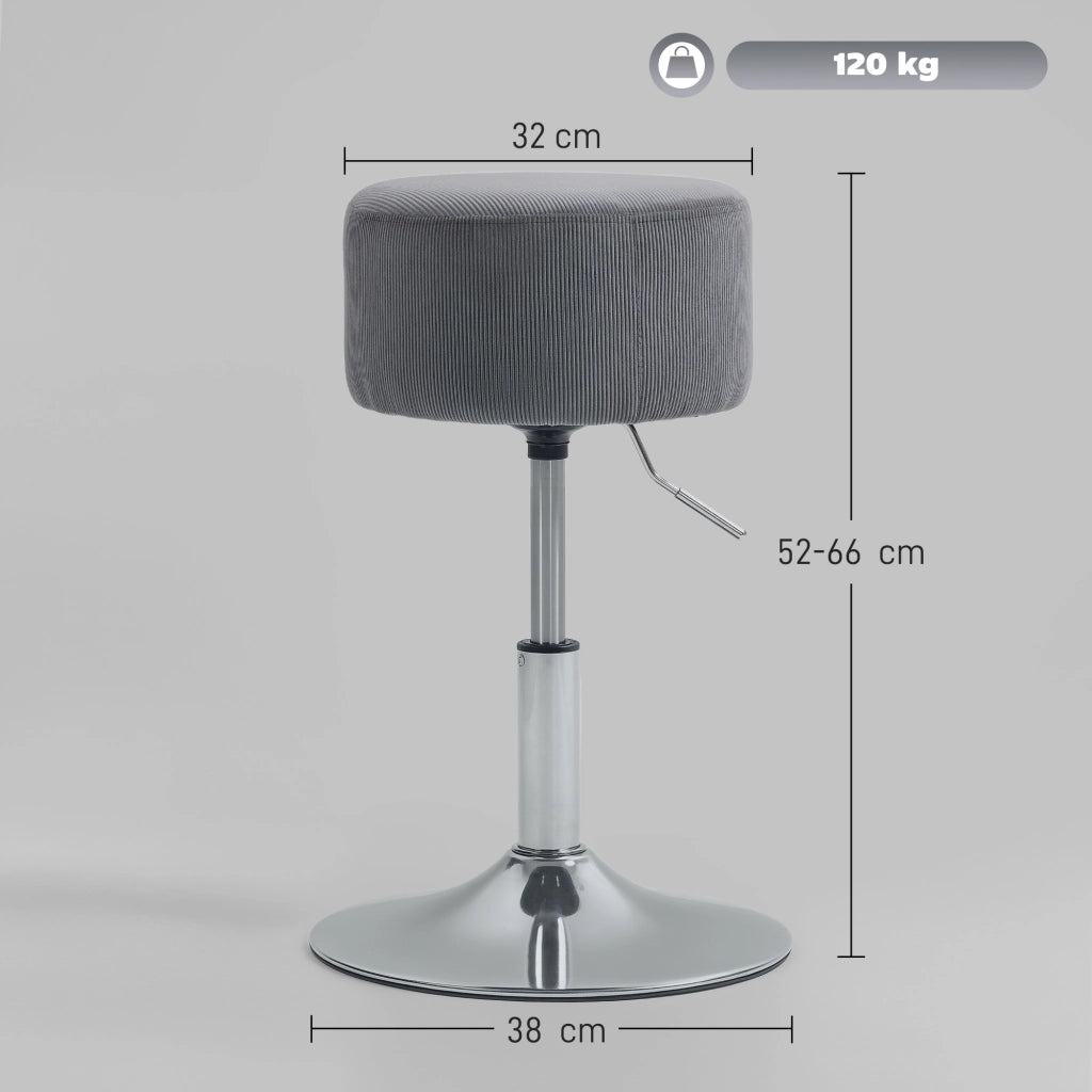 Sgabello da Cucina Regolabile in Altezza ¨C zephmum ¨C Grigio 52-66 cm