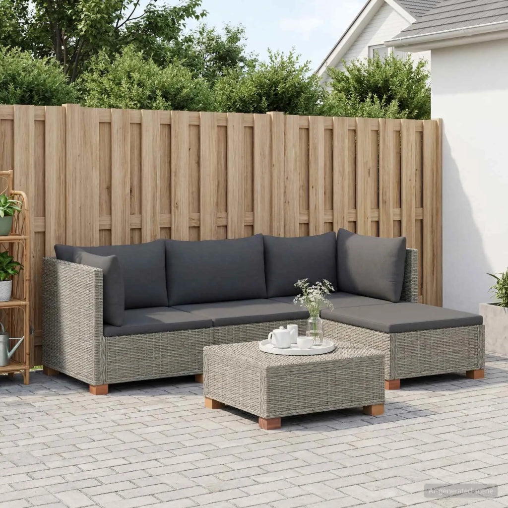 5 pz Set Lounge in Rattan con Cuscini GENDT Rattan naturale 3429849