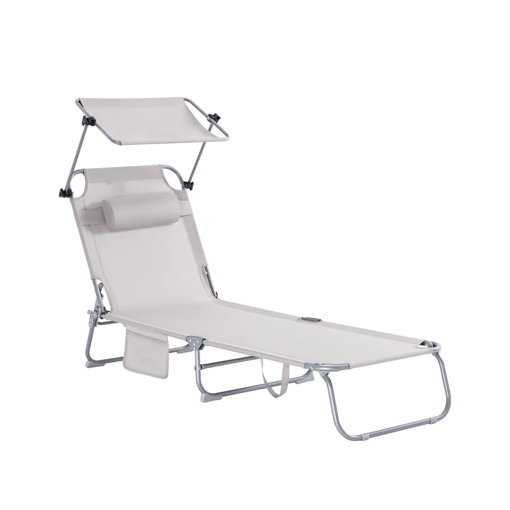 SoBuy Lettino prendisole pieghevole con tettuccio 63x215x30cm OGS48-MI