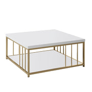 Tavolino in legno "Zenn" - 90 x 39 x 40 cm - Oro bianco