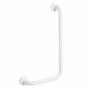 Corrimano angolare di sicurezza 35x65 cm con montante a destra in acciaio bianco