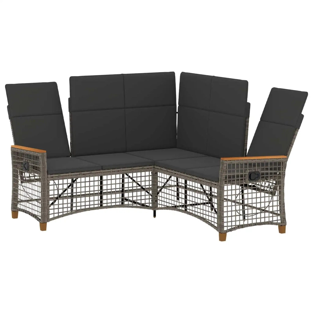 Set di Divani Recliner da Giardino | Set Salotto da Giardino Grigio e Grigio Scuro