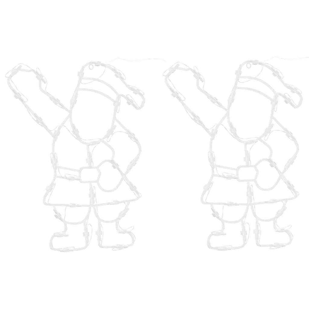 Luci di Natale Babbo Natale 2 pz 35 LED Bianco Caldo 4019598