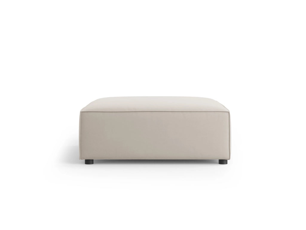 Cosmopolitan Design - Pouf "Arendal" in velluto ecru 