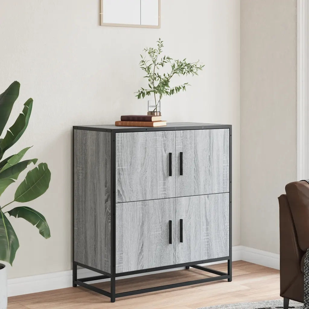 Credenza Grigio Sonoma 68x35x76 cm in Legno Multistrato