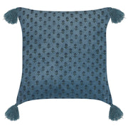 Cuscino in velluto con motivo floreale blu scuro 45x45 cm stile boho camera da letto soggiorno