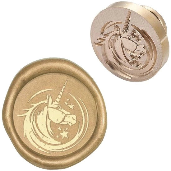 Enveloppe di Invito Decorativa con Sigillo di Cera e Stampa di Unicorno