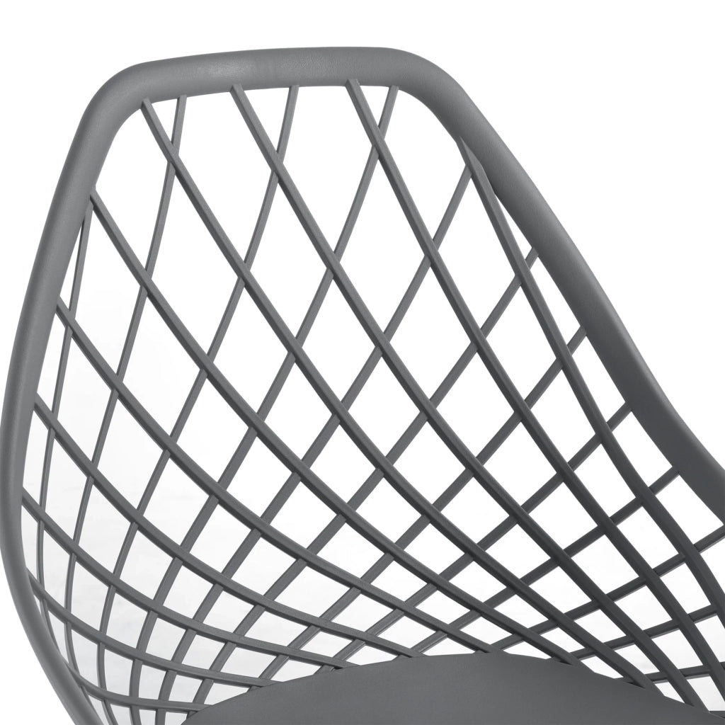 Set di 2 sedie da pranzo con seduta in plastica 83 cm grigio 03_0006038