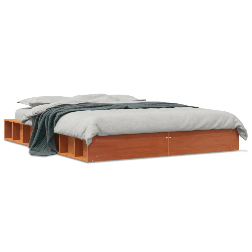 Letto senza Materasso Marrone Cera 120x200 cm in Legno di Pino 844429