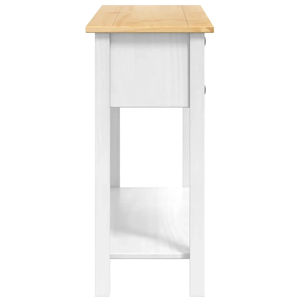 Tavolino | Tavolo laterale Corona Bianco 114 x 34,5 x 73 cm Pino massello