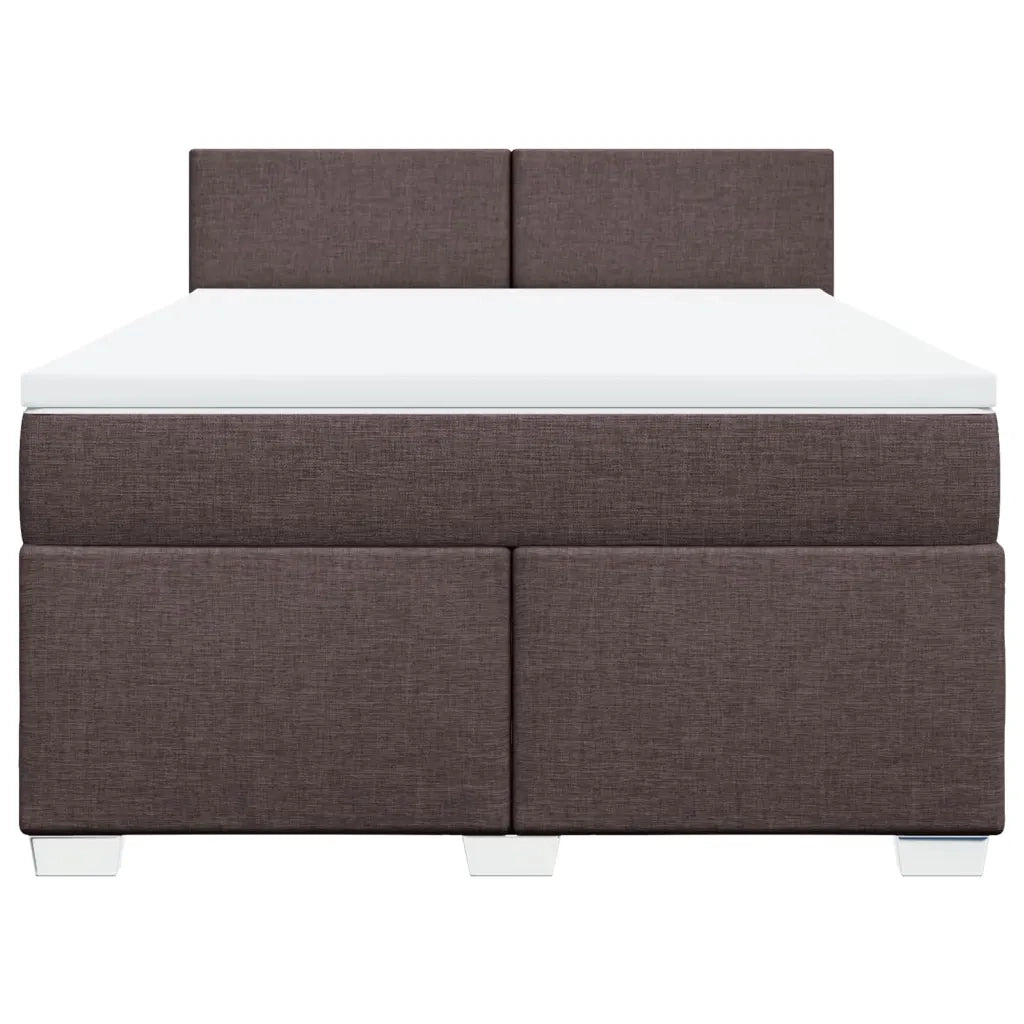 Giroletto a Molle con Materasso Marrone Scuro 140x200cm Tessuto 3285907