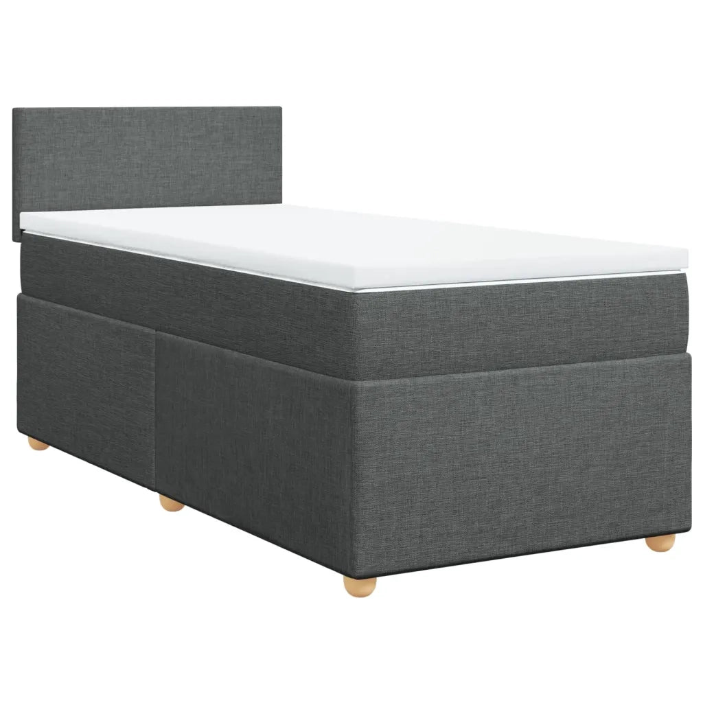 Giroletto a Molle con Materasso Grigio Scuro 100x200 cm Tessuto