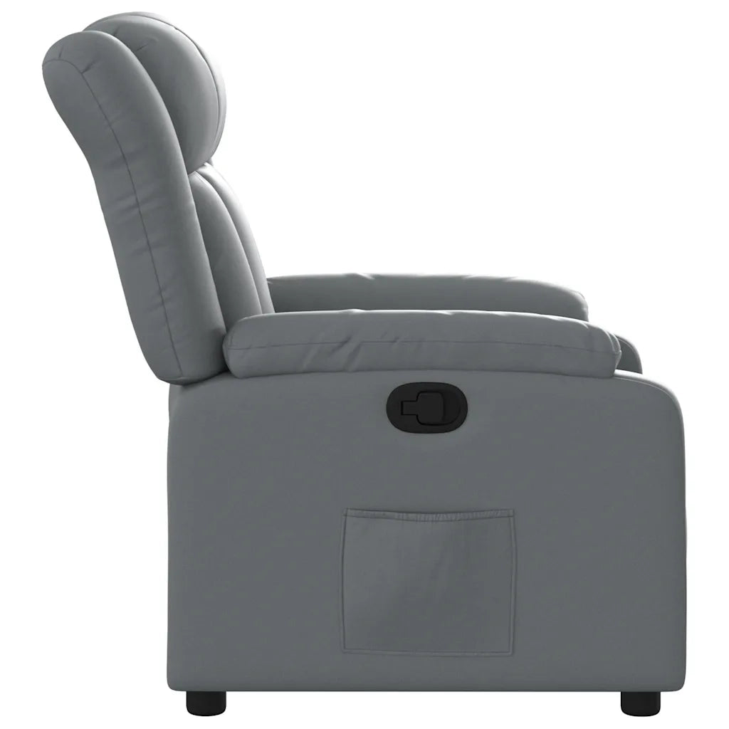Poltrona | Sedia Relax Reclinabile Grigia in Similpelle
