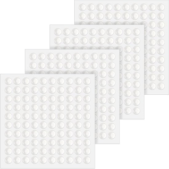 Stoppi anti-scivolo per cassetti in silicone trasparente - 400 pezzi - Pads a forma di mezza luna - Dimensioni 6 x 2 mm - Pads in gomma anti-urto