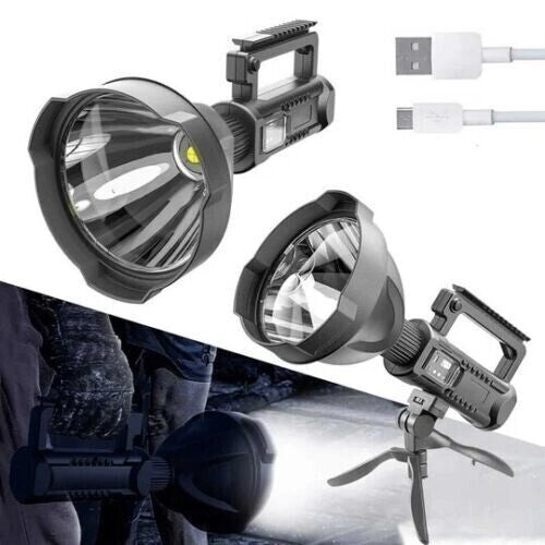 TORCIA LAMPADA RICARICABILE ULTRA POTENTE 100W LED CREE XHP50 FINO A 1KM Q-L445 - ANDOWL