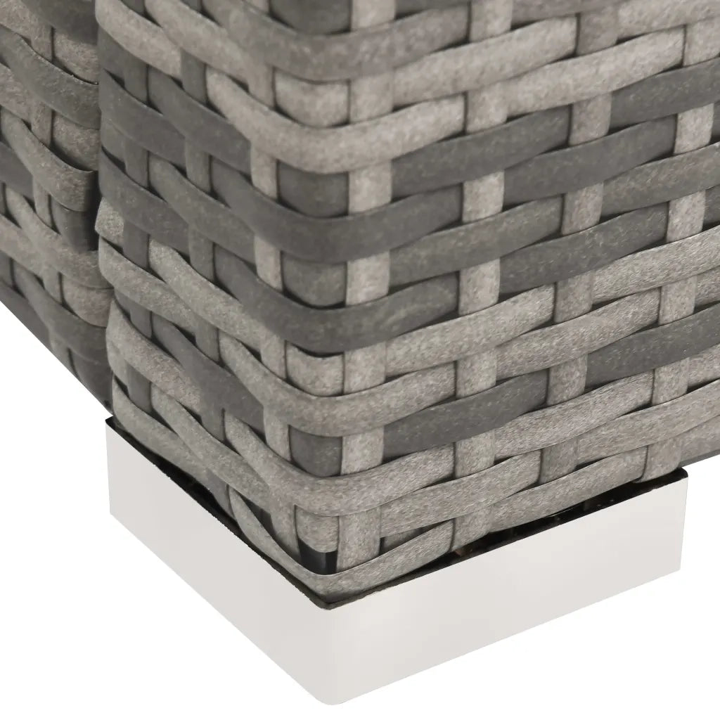 Lettino Prendisole Doppio in Polyrattan Grigio 312155
