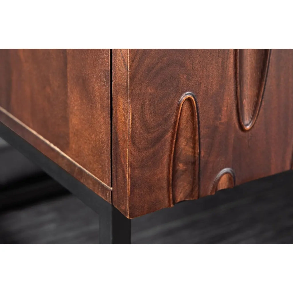 Buffet 175 cm 4 porte legno massiccio di acacia noce scuro – Collezione ORIGIN