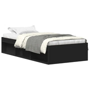 Letto singolo | Letto per adulti | Giroletto Nero 100x200 cm