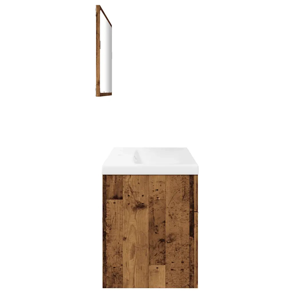 vidaXL Set Mobili da Bagno 3 pz Legno Antico in Legno Multistrato