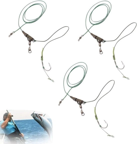 Set di Chod Rig 3 in 1 con Clip di Sicurezza Leadcore, Ideale per la Pesca al Carpo, Incluso Gancio e Accessori di Rig per Iniziati e Appassionati