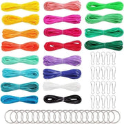 Set di 20 fili di plastica Scoubidou in 20 colori con chiusure a bottone e chiavi, filo di ricamo manuale per gioielli - Paccetti multipli