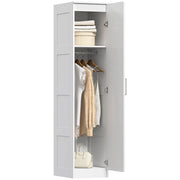 Armadio con porta scorrevole, ante, appendiabiti, ripiani ¨C Zephmum ¨C 40x52x180 cm, bianco